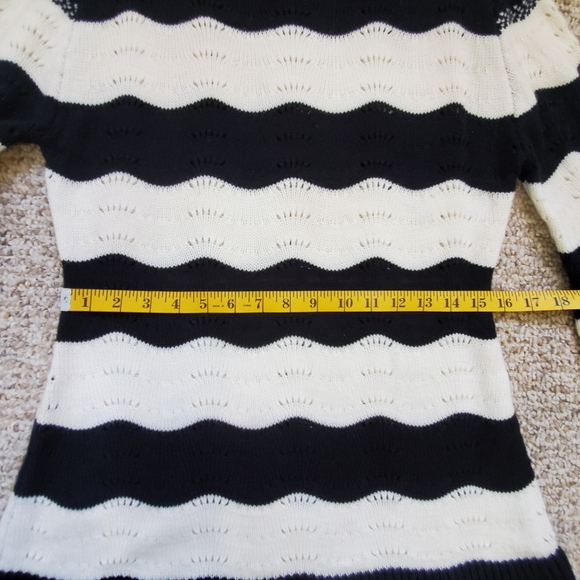 Balloon Sleeve Striped Sweater sz M (Juniors) - Picture 5 of 7